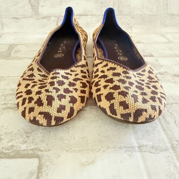Rothys The Flat Animal Print Shoes Round Toe Eco Friendly Knit Comfort Sz 11 - Picture 4 of 8